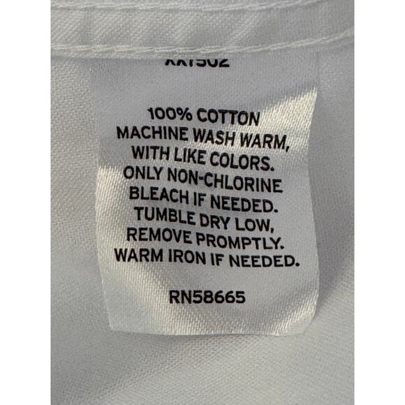 New NORDSTROM Men's White Non-Iron Trim Fit Cotton Dress Shirt Size 16 32/33 - Picture 5 of 7